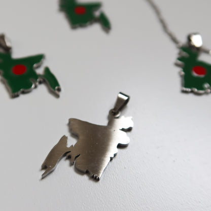 Bangladesh 'Flag' Map Necklace