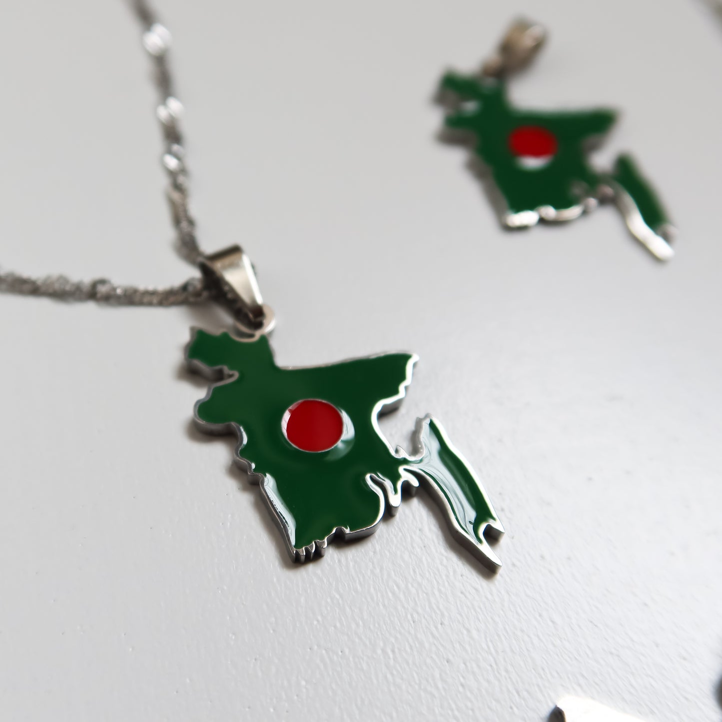 Bangladesh 'Flag' Map Necklace