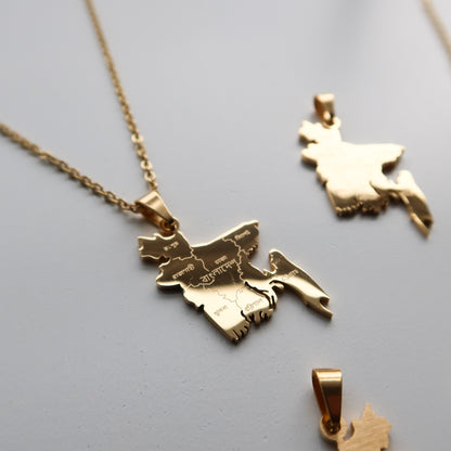 Bangladesh 'Cities' Map Necklace