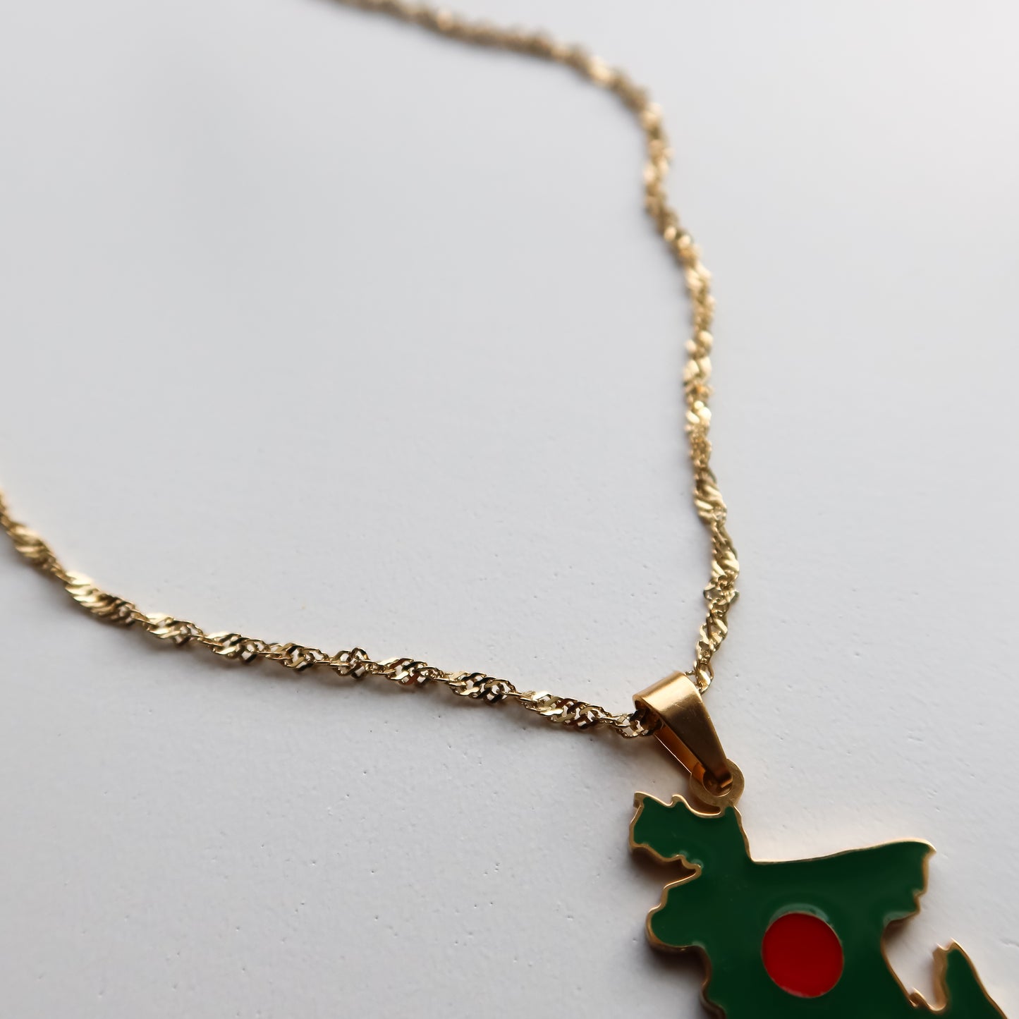 Bangladesh 'Flag' Map Necklace