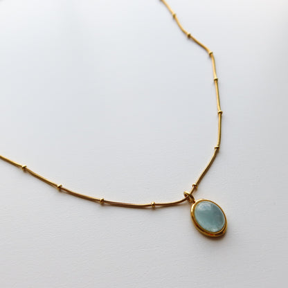 0401 Oval Stone Necklace