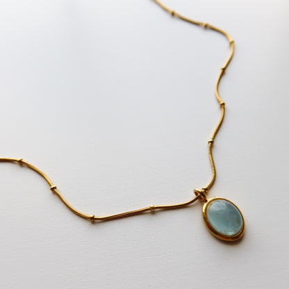 0401 Oval Stone Necklace