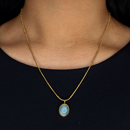 0401 Oval Stone Necklace